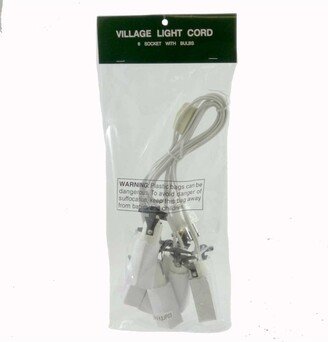 Villages Six Socket Light Cord - One 6 Socket Light Bulb Cord 3 Inches - Village Accessories Electric - 99279 - Metal - White