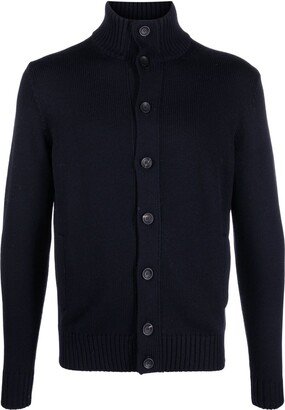 Wool High Neck Cardigan