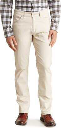 Brushed Stretch Cotton Straight Leg Jeans