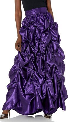 Daisy Corsets Women's Plus Size Plum Satin Pick-Up Long Skirt