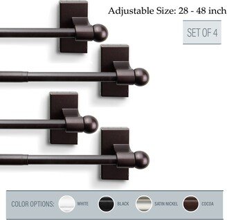 Iselect Home Decor Adjustable Magnetic Rod 28-48 Inch | Set Of 4