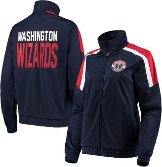 Women's G-iii 4Her by Carl Banks Navy Washington Wizards Jump Shot Full-Zip Track Jacket