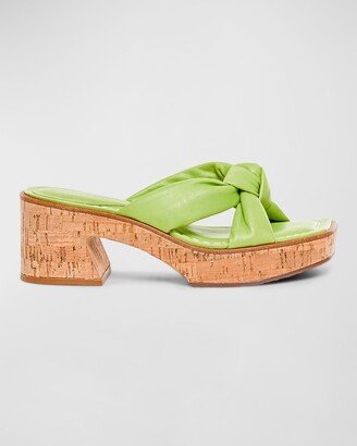 Jolie Leather Knot Platform Sandals-AA