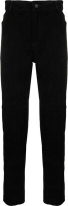 Slim-Cut Suede Trousers-AA