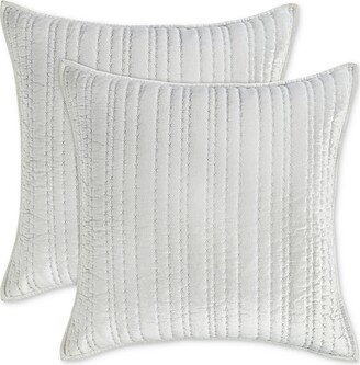 Variegated Stripe Velvet Quilted 2-Pc. Sham Set, European, Created for Macy's