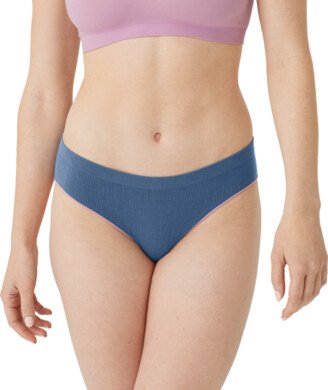 Women's Ribbed Seamless Hipster - Plus Size Underwear - Vintage Blue - 2X - Modal Nylon