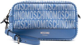 Logo-Jacquard Denim Makeup Bag