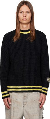 Black College Patch Sweater