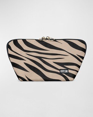 KUSSHI Signature Zebra-Print Makeup Bag