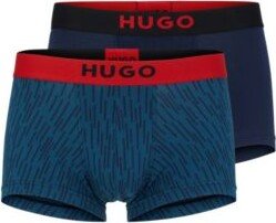 Two-pack of stretch-cotton trunks with logo waistbands-AB