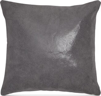 Home Moonscape Reversible Leather Charcoal 16 Square Decorative Pillow