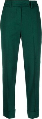 Cropped Tapered Stretch-Wool Trousers