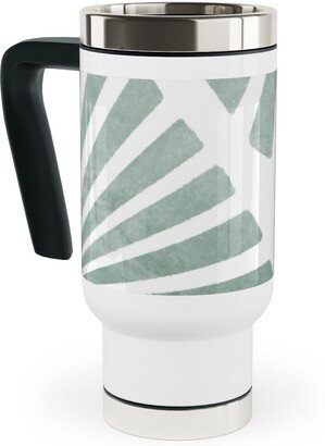 Travel Mugs: Laguna - Green Travel Mug With Handle, 17Oz, Green