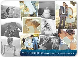 Wedding Announcements: Shimmering Snapshots Wedding Announcement, Blue, Pearl Shimmer Cardstock, Rounded