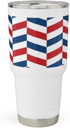 Travel Mugs: American Stripes - Multi Travel Tumbler, 30Oz, Multicolor