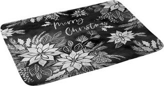 Jacqueline Maldonado Christmas Chalkboard Memory Foam Bath Mat Black