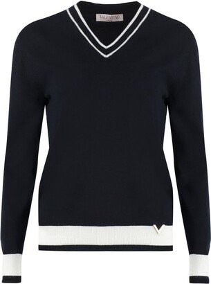 V-Neck Knitted Jumper-CT