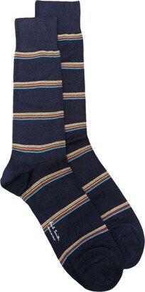 Striped Cotton-Blend Socks-AC