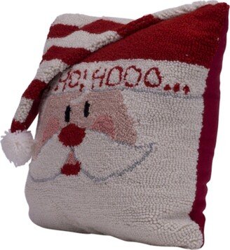 Hooked 3D Santa Decorative Pillow, 14 x 14