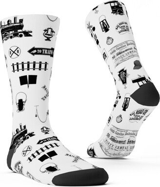 Socks: Railroad Custom Socks, White