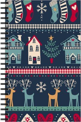 Notebooks: Vintage Nordic Christmas Notebook, 5X8, Multicolor