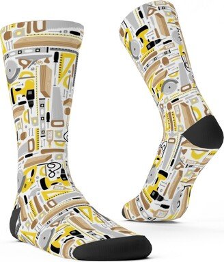 Socks: Measure Twice, Cut Once - Multicolor Custom Socks, Yellow