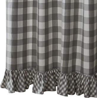 Park Designs Dove Buffalo Check Ruffled Shower Curtain 72 x 72