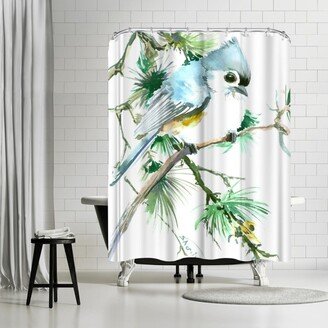 71 x 74 Shower Curtain, Titmouse And Pine by Suren Nersisyan