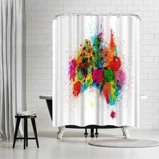 71 x 74 Shower Curtain, Colour Map 5 by Michael Tompsett - Art Pause