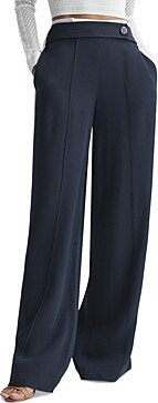 Lina Button Detail Wide Leg Pants