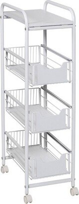 4 Tier Slim Cart with Pull-Out Baskets