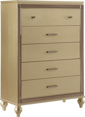 Galaxy Home Furnishings Sterling Contemporary 5-Drawer Chest with Made with Wood and Mirrored Accents