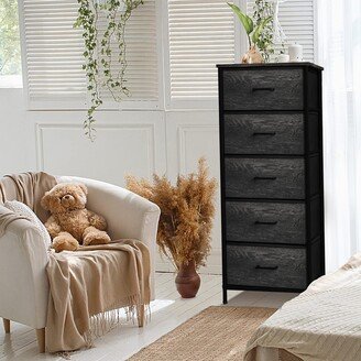 Dresser w/ 5 Drawers Furniture Tall Storage Organizer Unit for Bedroom