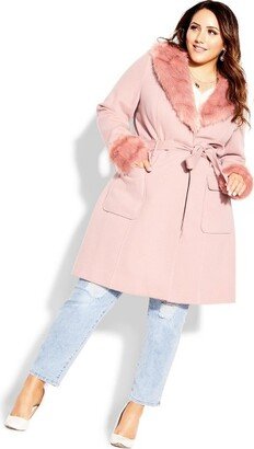 Women's Plus Size Make Me Blush Coat - blush - 16W