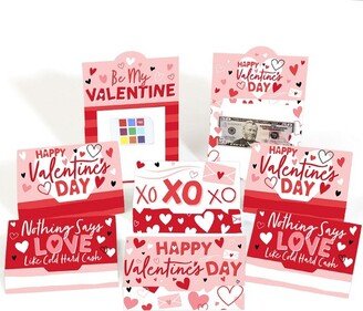 Big Dot of Happiness Assorted Happy Valentine's Day - Valentine Hearts Party Money and Gift Card Holders - Set of 8