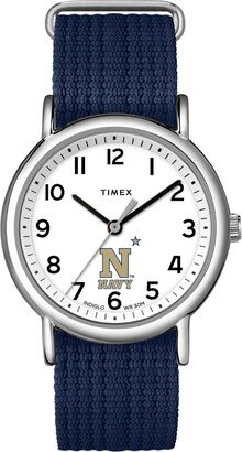 Timex Tribute Timex Unisex Weekender 38mm Watch - US Naval Academy Midshipmen with Slip-Thru Single Layer Strap