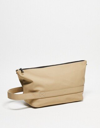 rubberised washbag in beige