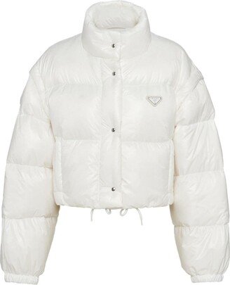 Re-Nylon cropped puffer jacket