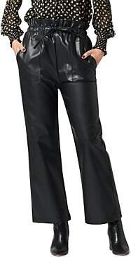 Faux Leather Drawstring Pants-AB