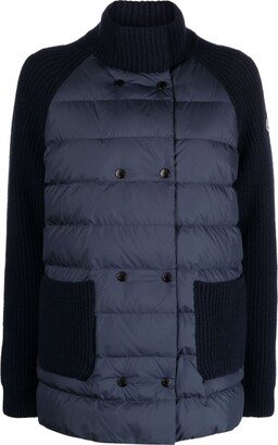 Knitted-Panel Padded Jacket