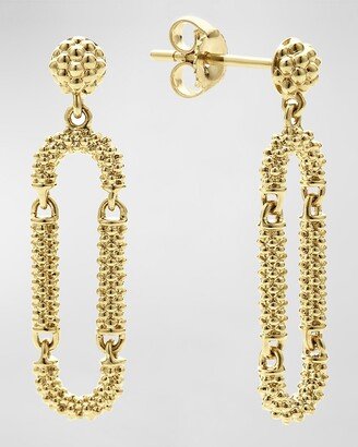 18K Gold Superfine Caviar Beaded Oval Drop Earrings