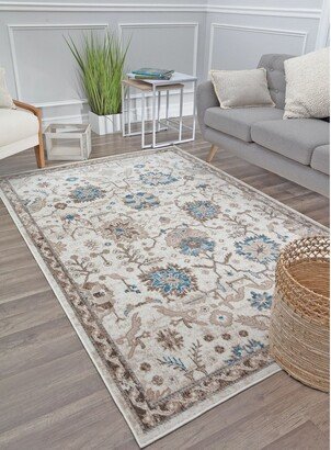 Freida FY55B Honeysuckle Vintage Farmhouse Cream Area Rug,