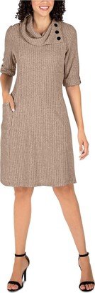 Signature By Robbie Bee Womens Cowl Knee-Length Sweaterdress