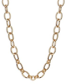 Cleo Link Chain Necklace in Gold Tone, 16-19