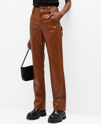 Adan Straight-Leg Vegan Leather Pants