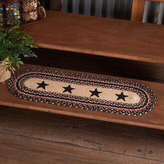 Colonial Star Jute Stair Tread Oval Latex 8.5x27 Americana - 8.5x29