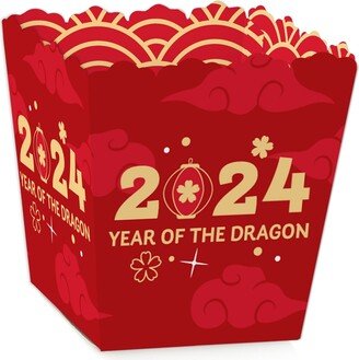 Big Dot Of Happiness Lunar New Year - 2024 Year of the Dragon Treat Candy Boxes - Set of 12