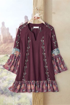 Women's Artist’s Journey Blouse - Bordeaux Multi - PS - Petite Size