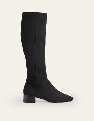 Flat Stretch Knee High Boots