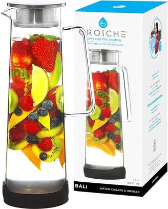 BALI Iced Tea & Infused Water Pitcher with Stainless Steel Infuser Lid, Sangria Pitcher, 50 fl oz. Capacity.